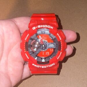 G-Shock Vibrant Red Watch with Analog-Digital Display